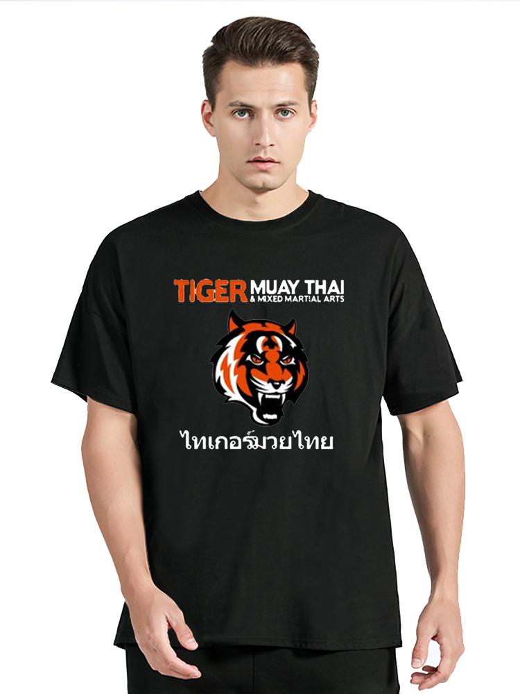 Fashion Tiger Muay Thai Mma Gym Kick Boxing Martial Arts T Shirt Men Cotton T-shirt Clothing Oversized Tops Cool TShirt