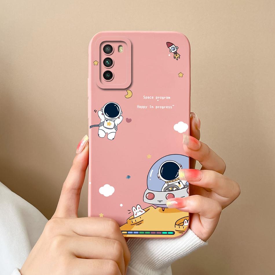 Case For Xiaomi Poco M3 Pro Floral Soft Liquid Silicone Camera Protection Anti Choc Back Cover For Poco M 3 Pro M3Pro Coque Capa