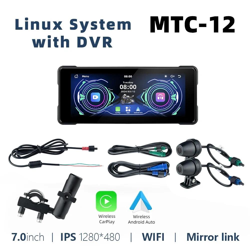 7inch IPS Motorcycle Navigation Wireless CarPlay Android Auto Airplay Display Screen Portable Motorcycle Monitor Bluetooth Wifi