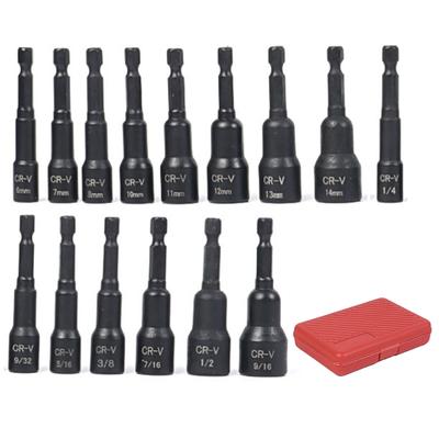 15Pcs Powerful Socket Inner Hexagonal Wrench Hexagonal Handle Screwdriver Extension Rod Pneumatic Screwdriver Insert