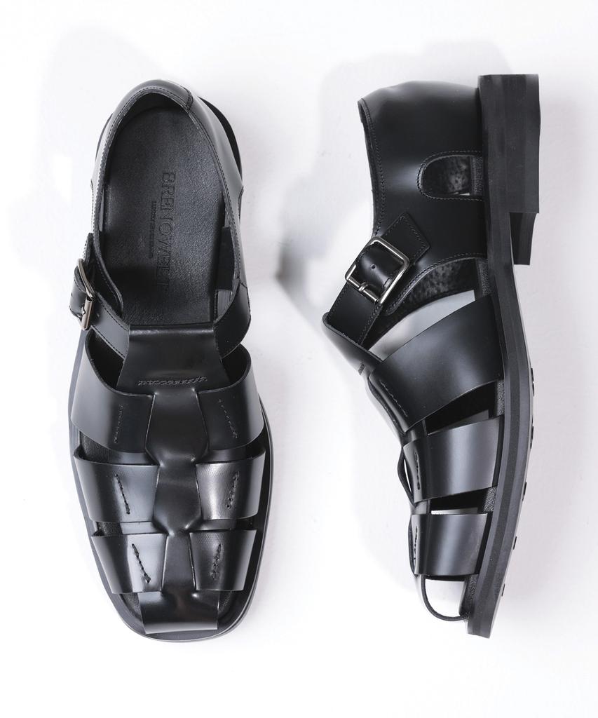 Brenowelt Romantic Fisherman Black Rubber Sandals 700