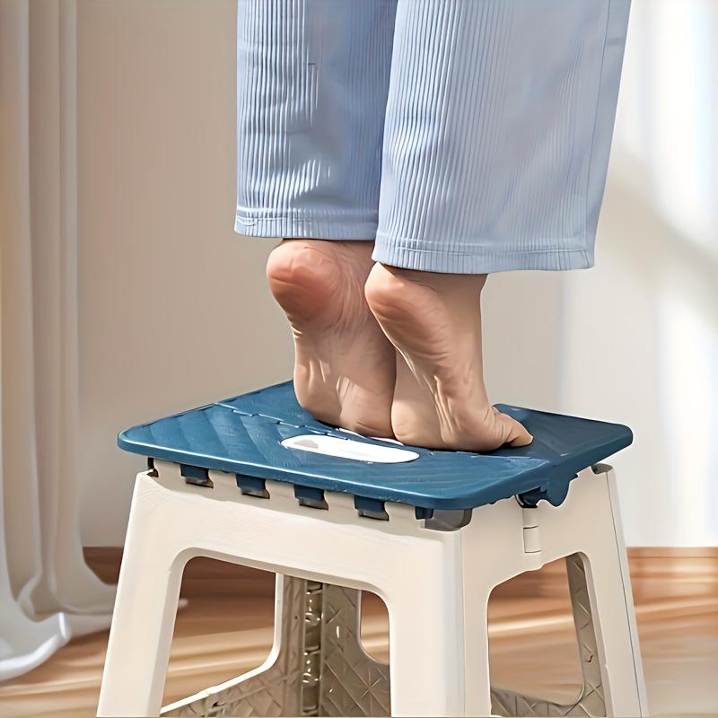 Taburet pliabil - Capacitate 300lb, Suport pentru picioare antiderapant, Înălțime portabilă 8,7in - Scară de casă eficientă pentru spațiu pentru dormitor, baie, bucătărie și living