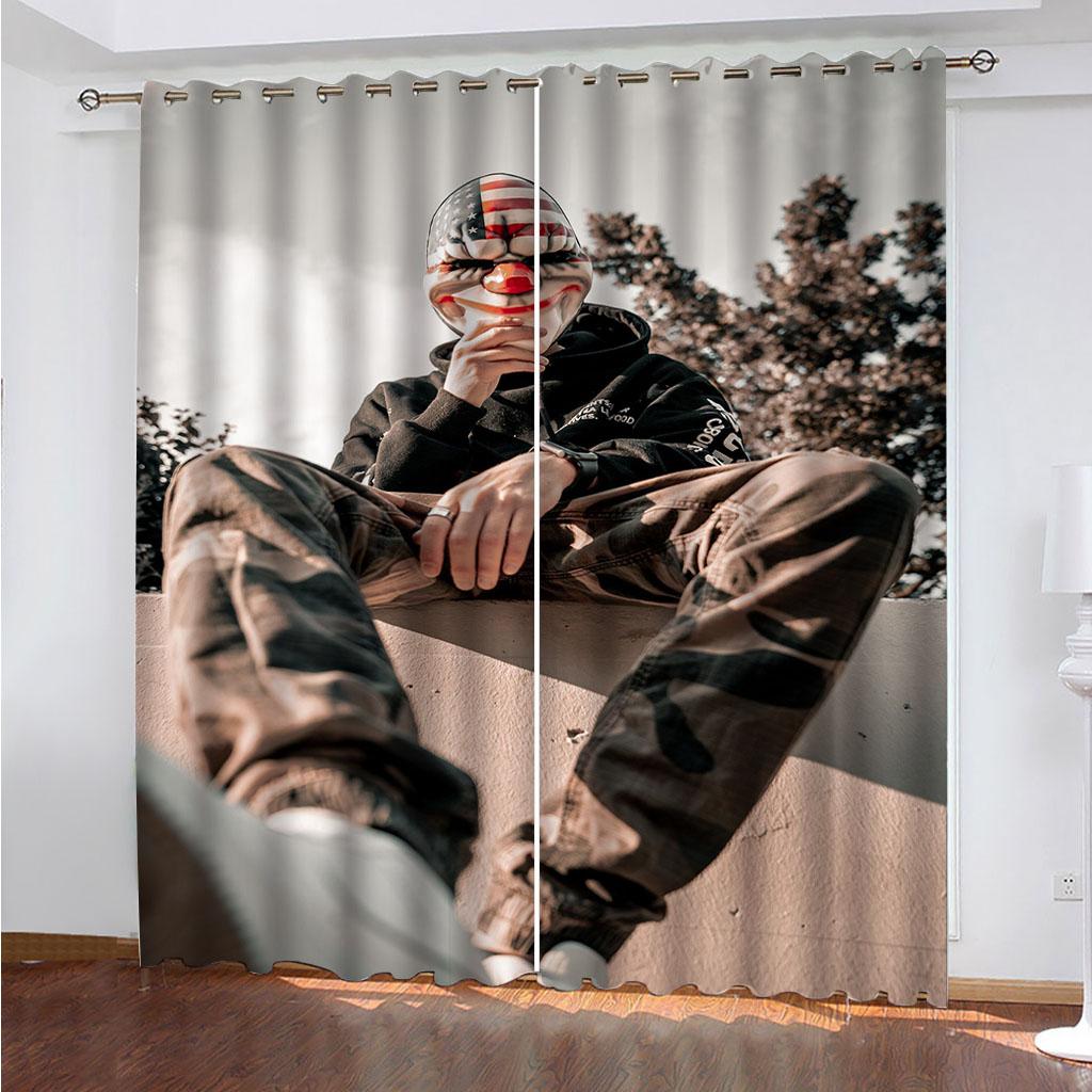 

Шторы для гостиной, 2 шт., модные 3D-шторы для классного мальчика на улице, затеняющие оконные шторы для спальни, крючок для украшения W70xH160cmx2&hook