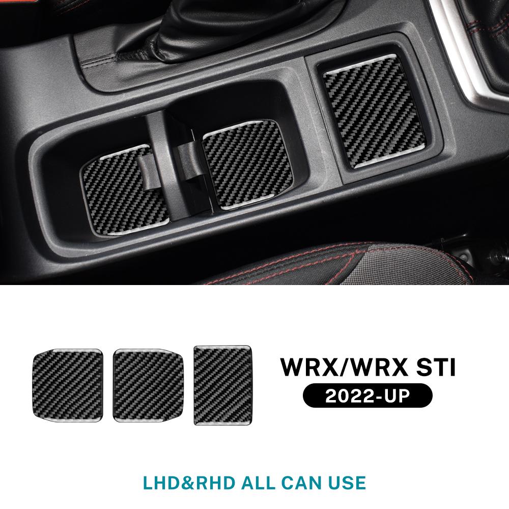Real Soft Carbon Fiber Sticker For Subaru WRX/WRX STI 2025 2025 2025 Car RHD LHD Center Console Water Cup Interior Accessories