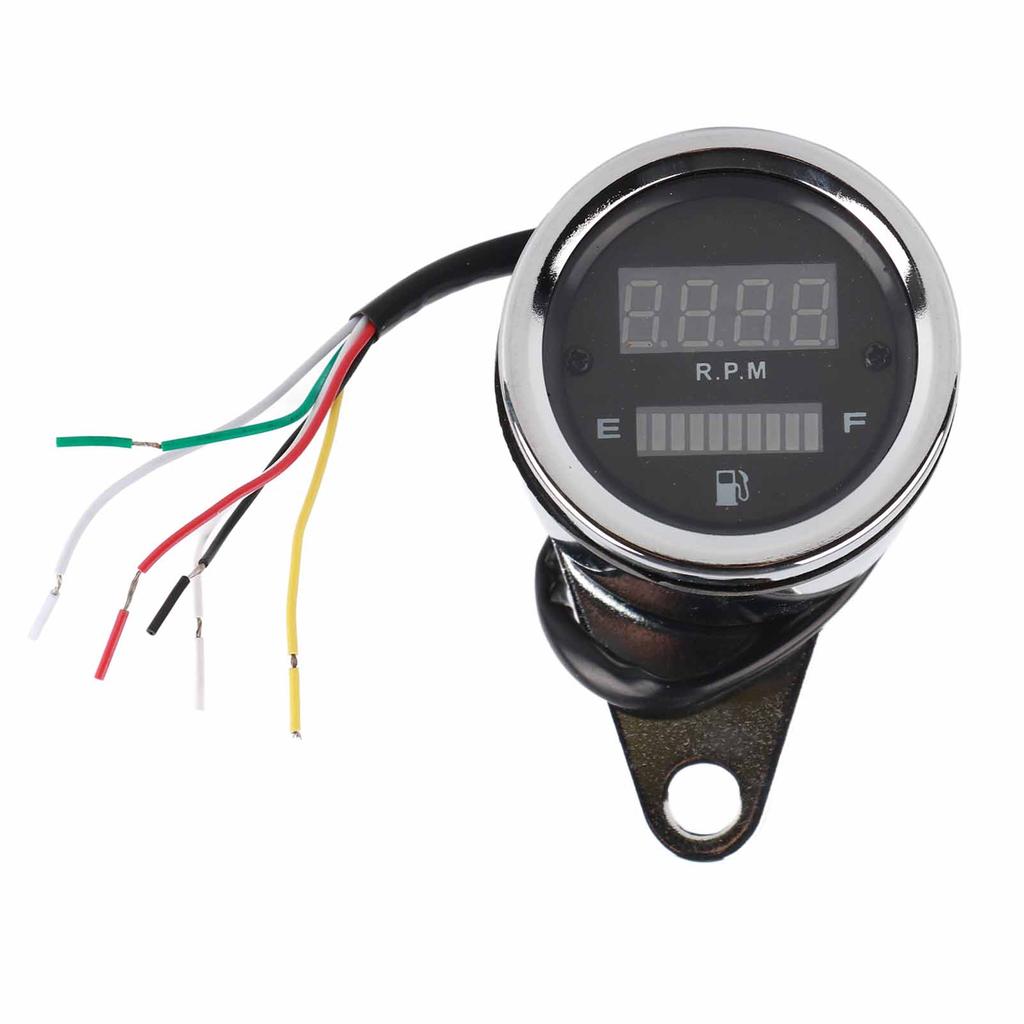 Motorcycle Digital Tachometer Tacho Speedometer Gauge 2 Airguide Cylinder Modified Instrument