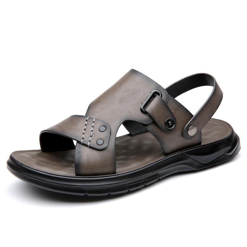 Sandals Men's 2025 Summer Casual Driving Beach Shoes Dual-purpose Outer Wear Driving Shoes Cool Slippers