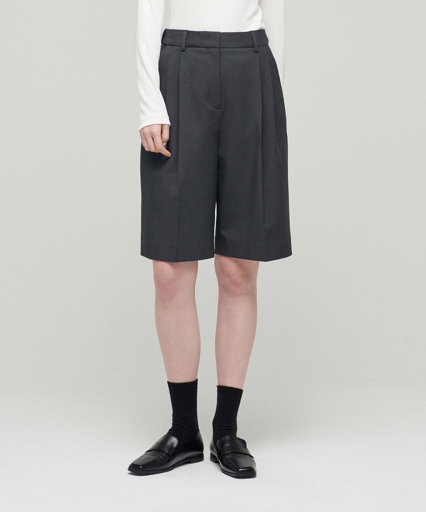 MUSINSA STANDARD WOMAN Women'S Wide Bermuda Half Slacks [Gray]