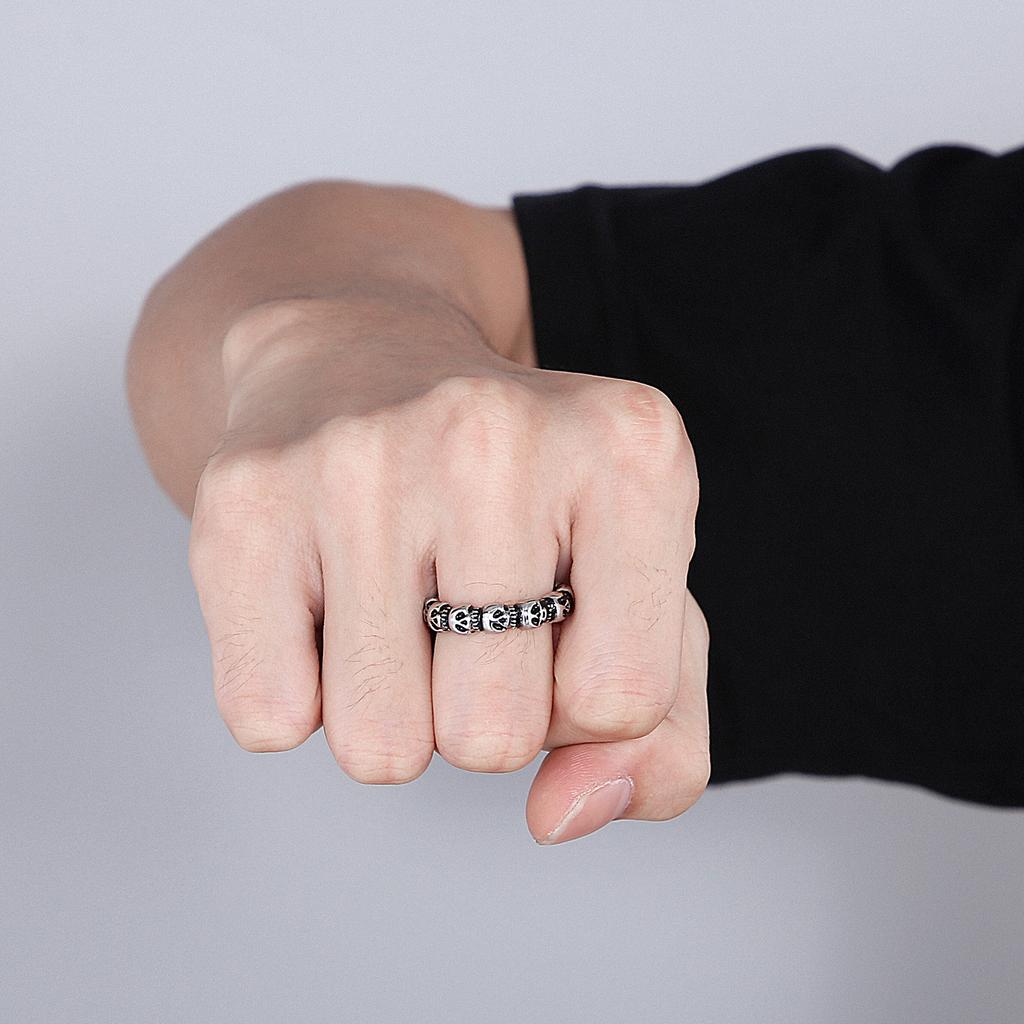 Punk 316L Stainless Steel Men's Ring Skull Ring Fashion Party Accessories Size 8-12