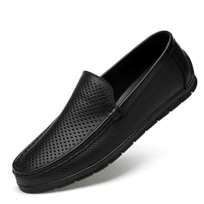 Men s British Fashion Casual Slip-On Breathable Leather Shoes 37
