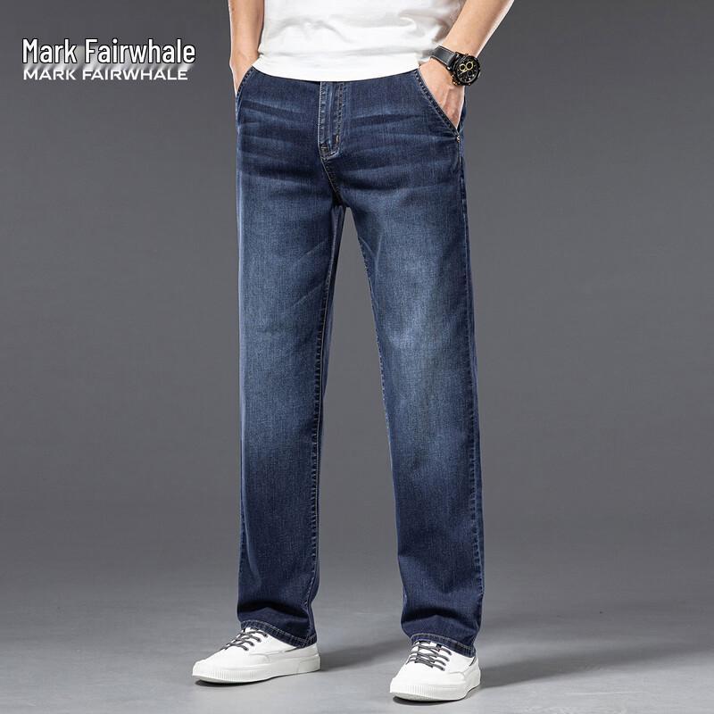Mark Fairwhale Men s Tencel Stretch Straight-Leg Jeans 33