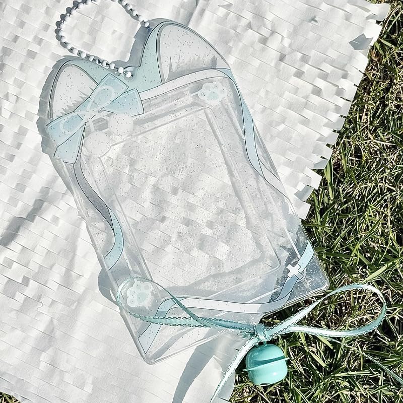 Glitter Cat Ears with Bell and Ribbon Trading Card Case Korean Key Chain Collect Book Trading Card Holder Korean Miscellaneous Goods Y2k Y3k Kpop Mint