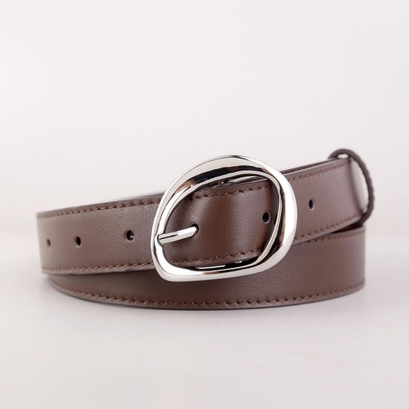 Womens Fashion Genuine Leather Belt Small Size First Layer Cowhide Pin Buckle Pants Decoration