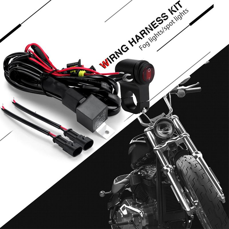 12V 1.6M/2.2M Motorcycle Wiring Relay Harness Switch For LED Spotlight Fog Light With Fuse Electric On Off Switch Cable 2 Wires