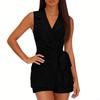 Women's 2 Piece Sets  Deep V Neck Sleeveless Vest And Shorts Sets  Outfits