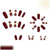Autumn Winter Press On Nail Set of 24 Glossy Maple Leaf Design Easy Application Comfort Fit