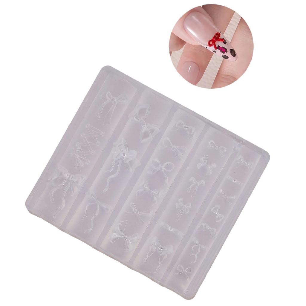 3D Bowknot Molds Nail Art Silicone Molds Bows Nail Molds Stencils Manicure Template Molds Nail Art Decorations