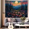 Kampdream Landscape Tapestry, Scenery Art Wall Tapestries, Nature Wall Decor for Bedroom Living Room Backdrop Sunset Wildflowers 36×48 Inches