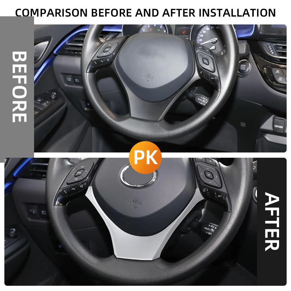 ABS Car Steering Wheel Panel Decoration Cover Trim Moulding Sticker for Toyota C-Hr Chr 2017-2025 Car Accessories
