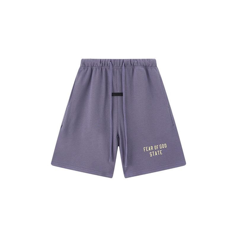 E855 Fear Of God Essentials Letter Sweat Shorts Unisex Oversized Cotton Drawstring Elastic Waist Streetwear Casual Sports Shorts