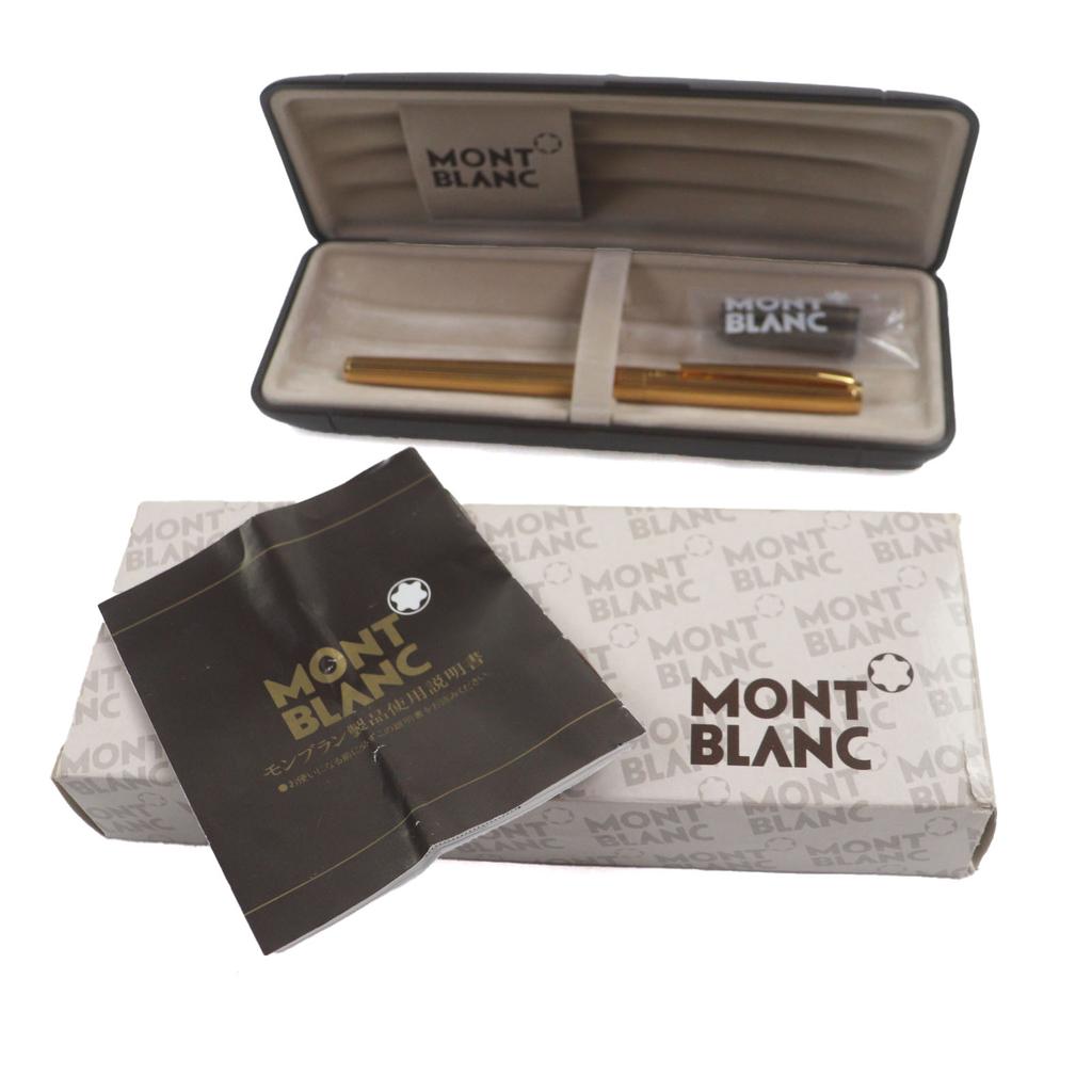 Excellent MONTBLANC Fountain Pen Noblesse Stripe Gold 14K Mens Used