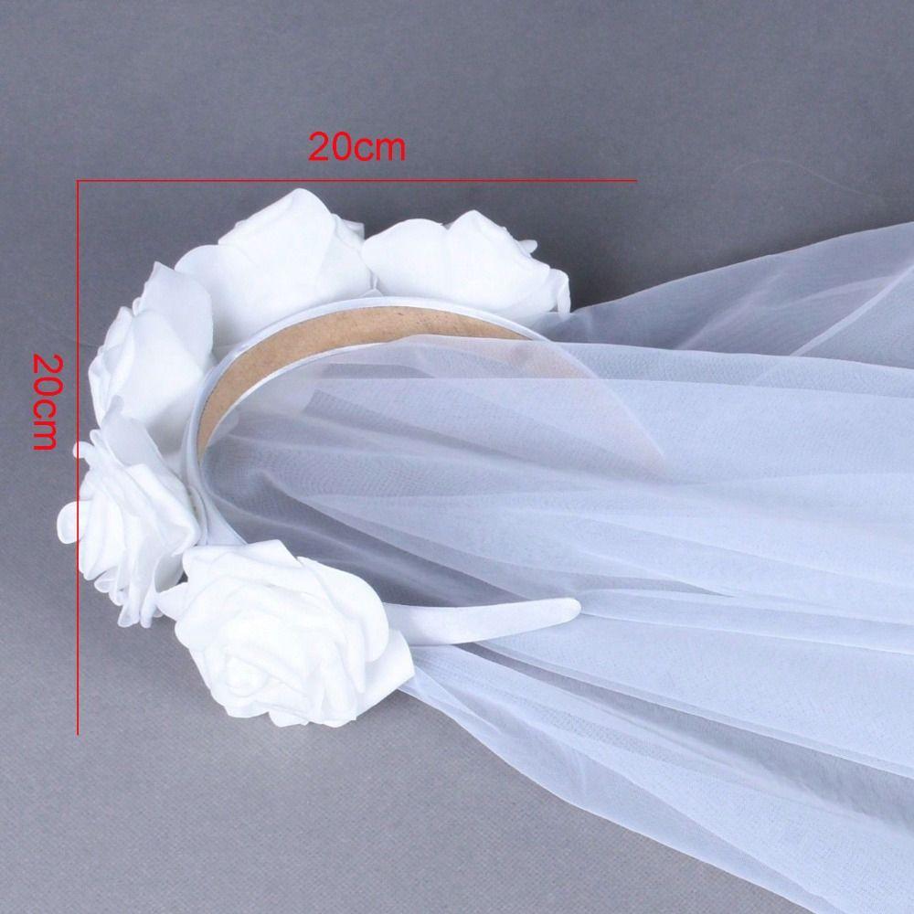 Party Supplies Black Halloween Rose Hair Band Gothic Style Artificial Rose Flowers Headband Garland White Headdress Cosplay