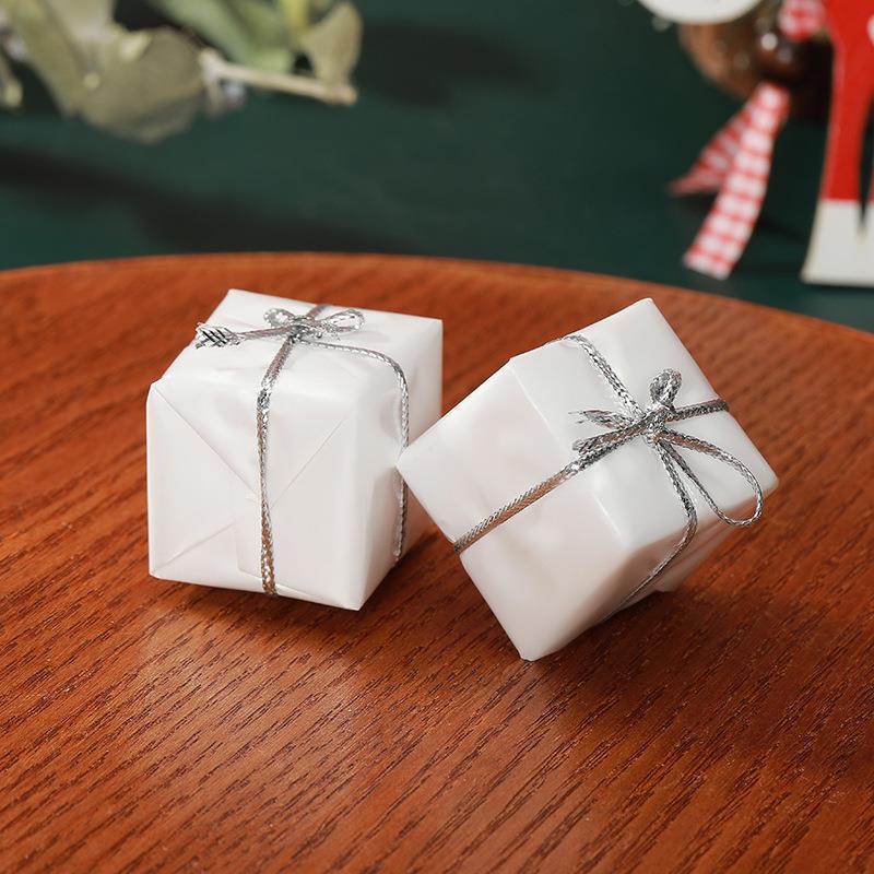 Frohe Weihnachten, mehrfarbige karierte Geschenkbox-Ornamente 2024, Weihnachtsdekoration für Zuhause, Weihnachtsbaum, hängender Anhänger, Navidad