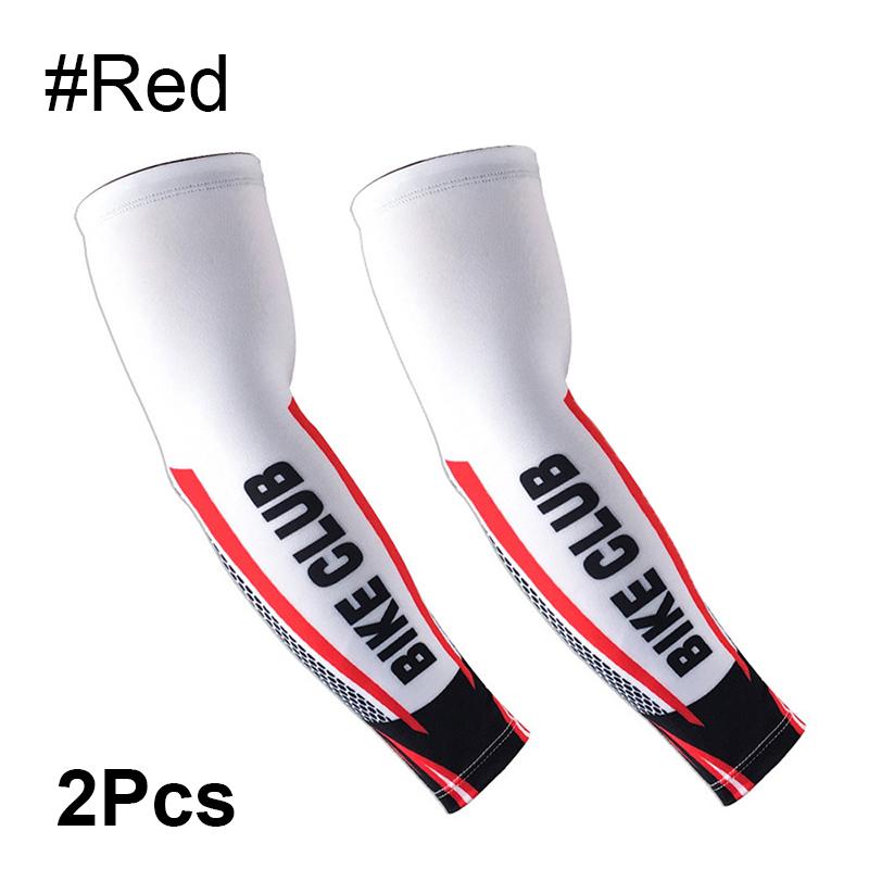 

1 Pair UV Protection Summer Cycling Arm Sleeves Ice Silk Sunscreen Sleeve for Men Women Outdoor Sports M красный