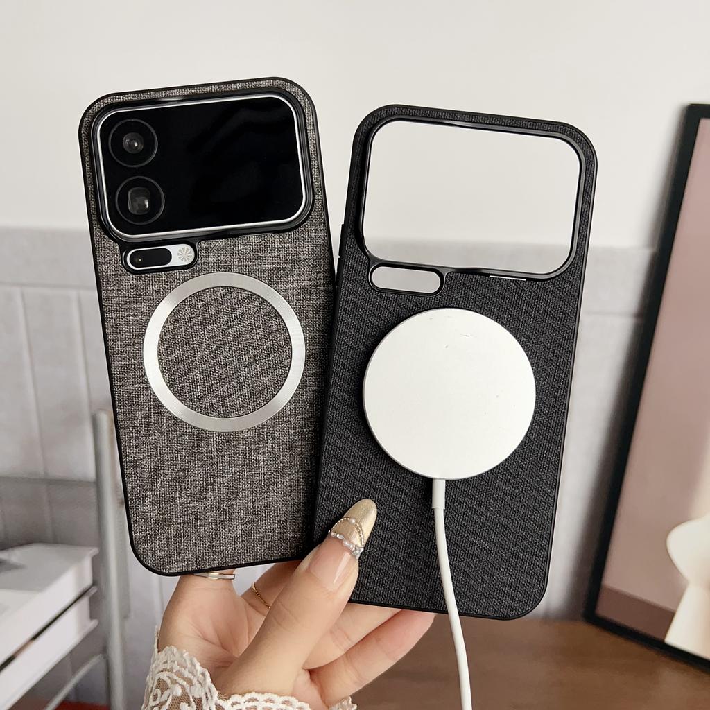 For Xiaomi 17 Pro Max Magnetic Case Drop-Proof TPU + Cloth Back Phone Cover