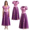 Tangled Rapunzel Princess Cosplay Dress, Kids Halloween Anime Long Gown Performance Costume