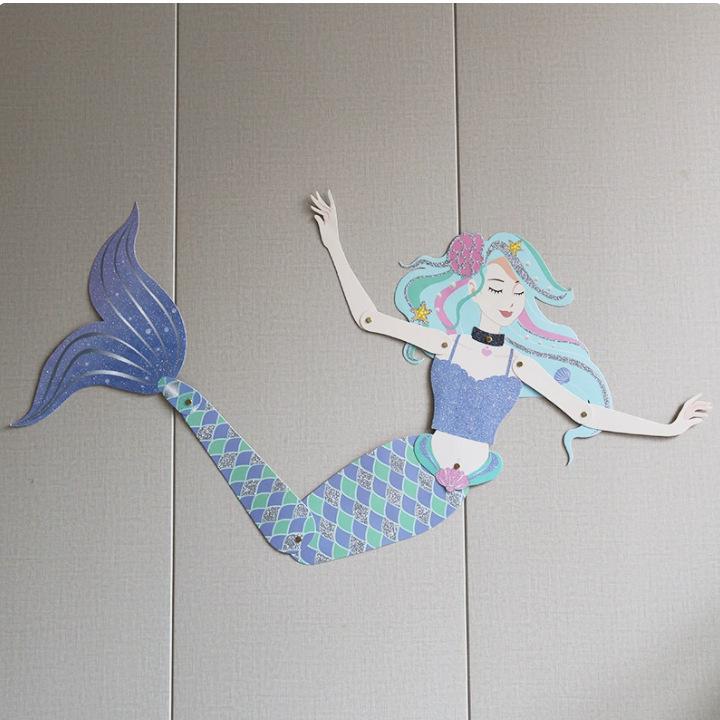 Mermaid Glitter Happy Birthday Banner - Party Decoration Flag