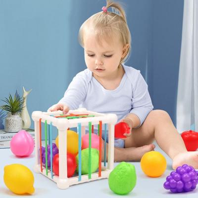 Sensorische Entwicklung Formensortierwürfel Babyspielzeug Buntes Früchte Sortierspiel Eltern Kind