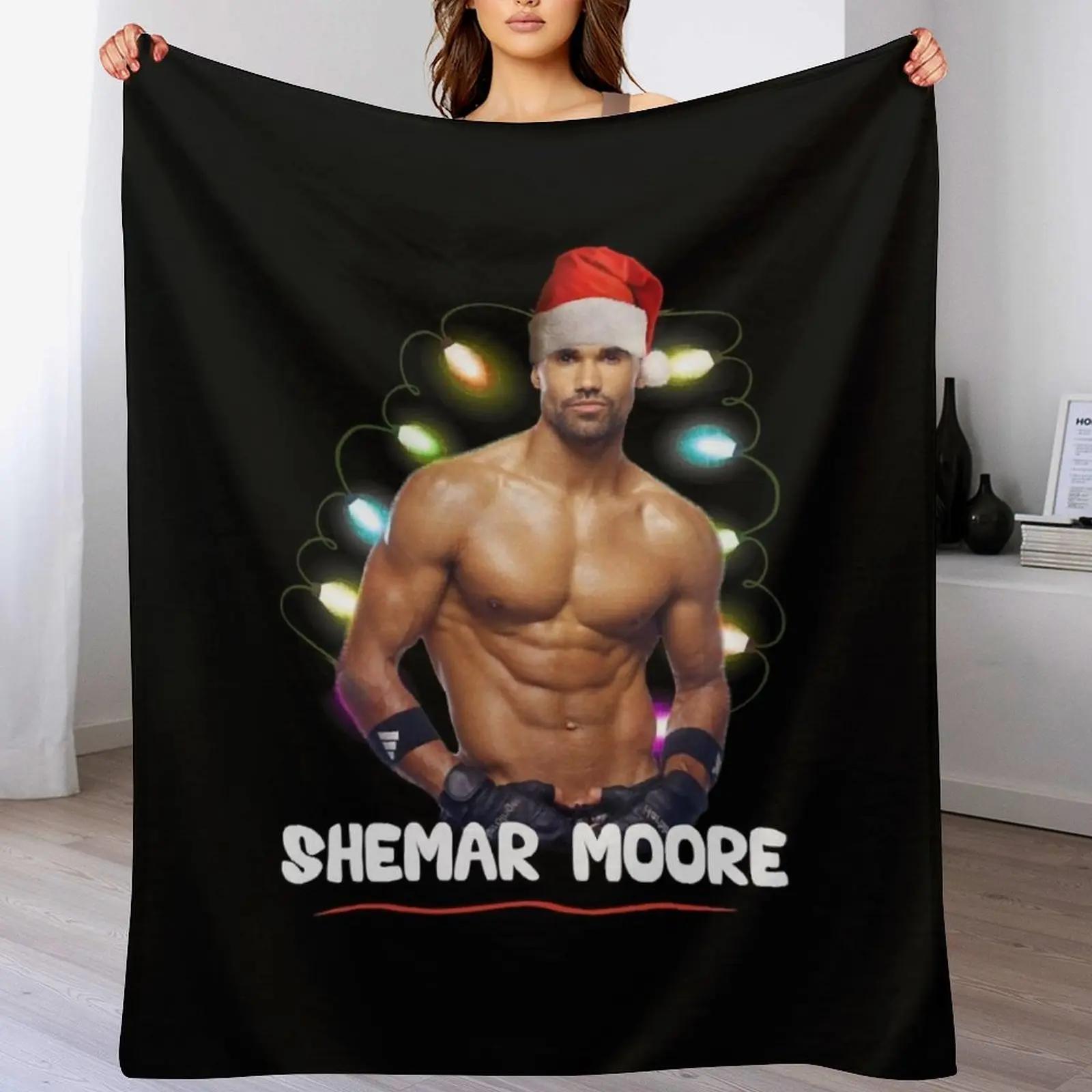 Beautiful Model Shemar Moore Christmas Fitted Scoop Awesome For Movie Fans Throw Blanket Soft Big Decoratives Baby Blankets 30x40in