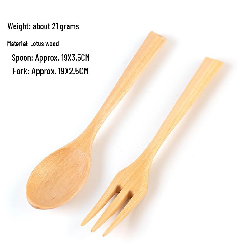 Portable Wooden Cutlery Set: Chopsticks, Fork, Spoon with Cloth Bag for Outdoor Travel