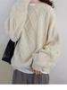 2025 Autumn/Winter Women's 100% Pure Wool Sweater—Round Neck, Warm Diamond Pattern, Classic Versatile Loose Fit