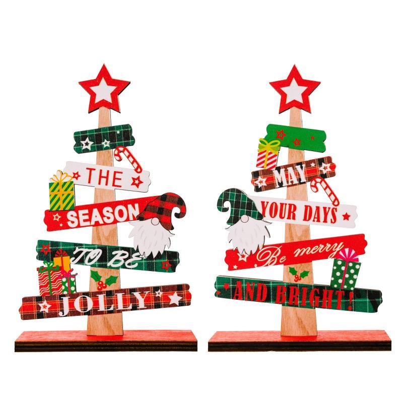 Wooden Christmas Ornaments Christmas Tree Ornaments Wooden Ornaments Creative Alphabet Tree Table Top Ornaments