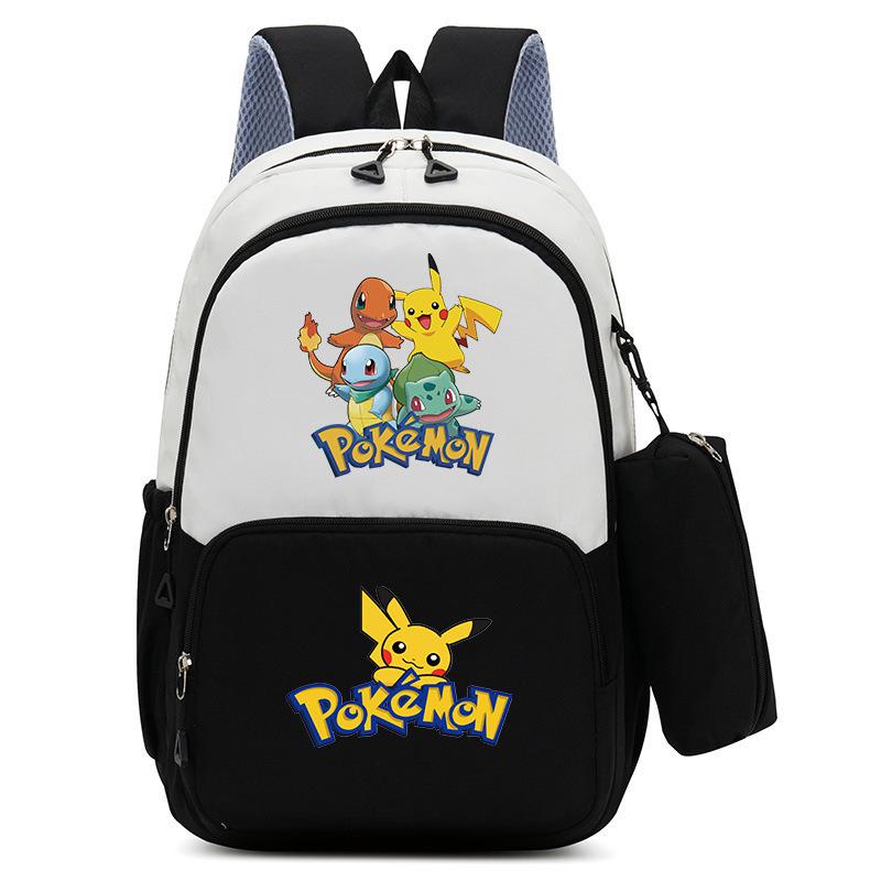 Pokemon Cartoon Printed Backpack Pencil Bag Elementary School Student Junior School Bag Backpack