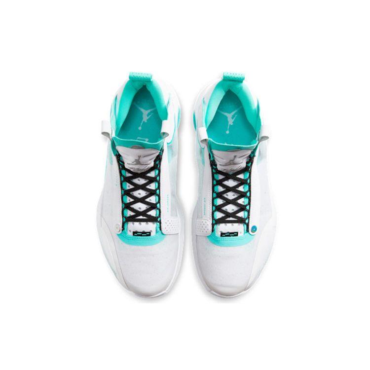 Air Jordan 34 PF Guo Ailun PE Men Sneakers White Metallic-Silver Aurora-Green BQ3381-103