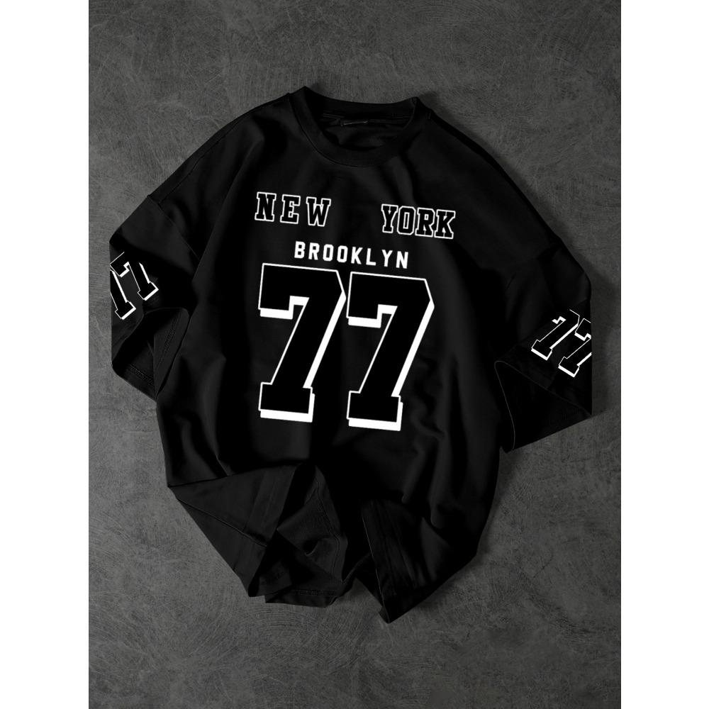 Pattern printed round neck short sleeved polyester top S