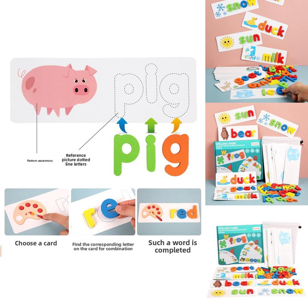 Wooden Alphabet Puzzle For Kids Educational Toy With Word Building For Preschool Learning