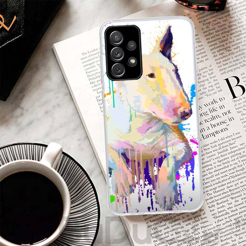 Bull Terrier Dog Puppies Phone Case For Samsung Galaxy A15 A14 A54 A13 A53 A12 A52S A55 A22 A23 A24 A32 A33 A34 A25 A35 A03S A04