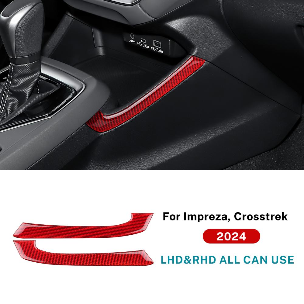 Real Soft Carbon Fiber Sticker For Subaru Crosstrek 2025 Impreza 2025 Car Wireless Charger Side Panel Interior Trim Accessories