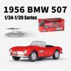 1/36 BMW 507 1956 Classical Toy Car for Children Welly Diecast Vehicle Miniature Pull Back Free Wheels Collection Gift for Boys