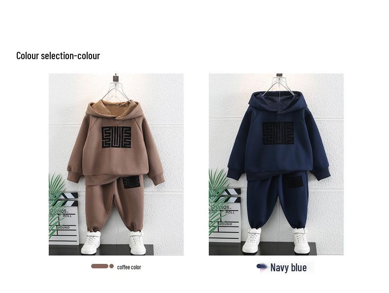 Boys' Spring 2025 Toddler Street Style Two-Piece Outfit: Cool and Handsome Children's Clothing Set