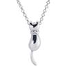Cat Diamond Silver Necklace Pendant [Future Angel] Women's (Silver)