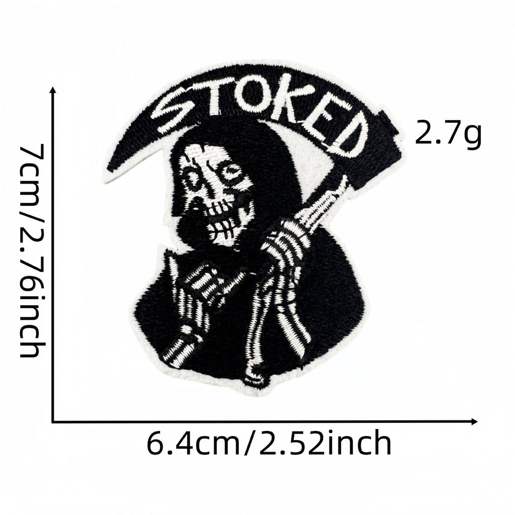 Punk Series Skull Embroidered Decorative Patch for Clothing