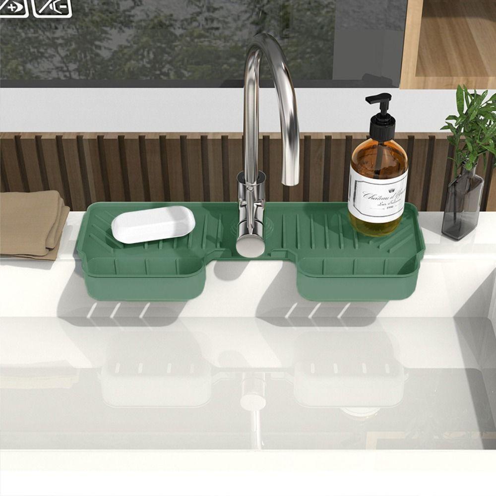 Silicone Faucet Water Catcher Mat Splash Proof Sink Tray Drying Mat Kitchen Accessories