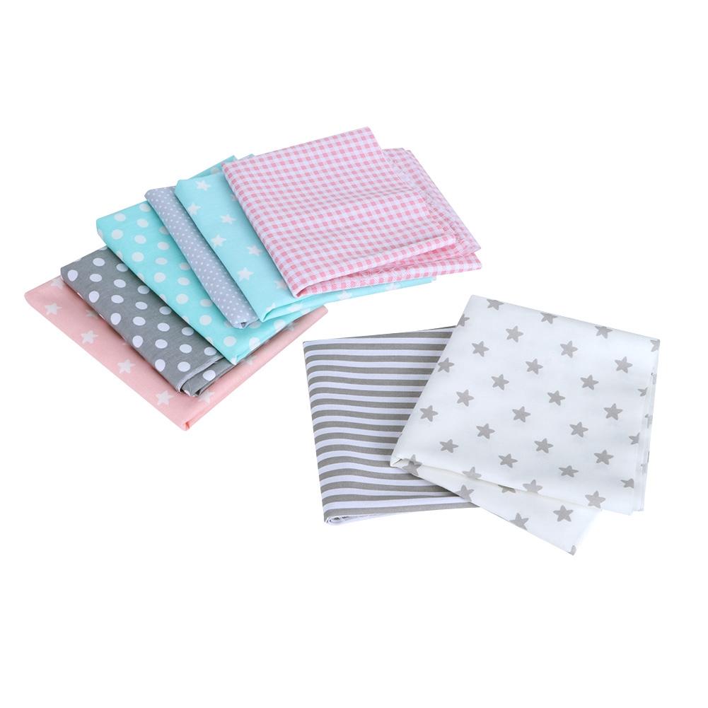 50x50cm 8Pcs Unique Star Dot Pattern Cotton Cloth Printed Cotton Fabric DIY Sewing Material