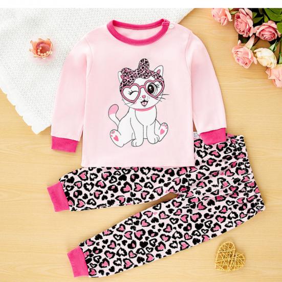Spazoro Toddler Child Girls Outfit Sets, Warm Cute Print Fall Winter Casual Sweatshirts and Pants for Girls Pink Size 5 T