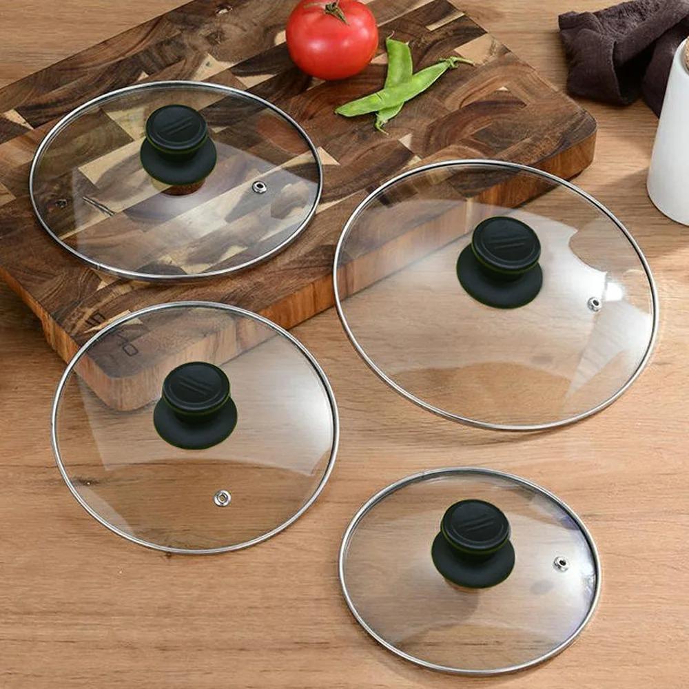Universal Pot Cover Tempered Glass Pot Lid Durable Wok Pan Lid  Kitchen Accessories