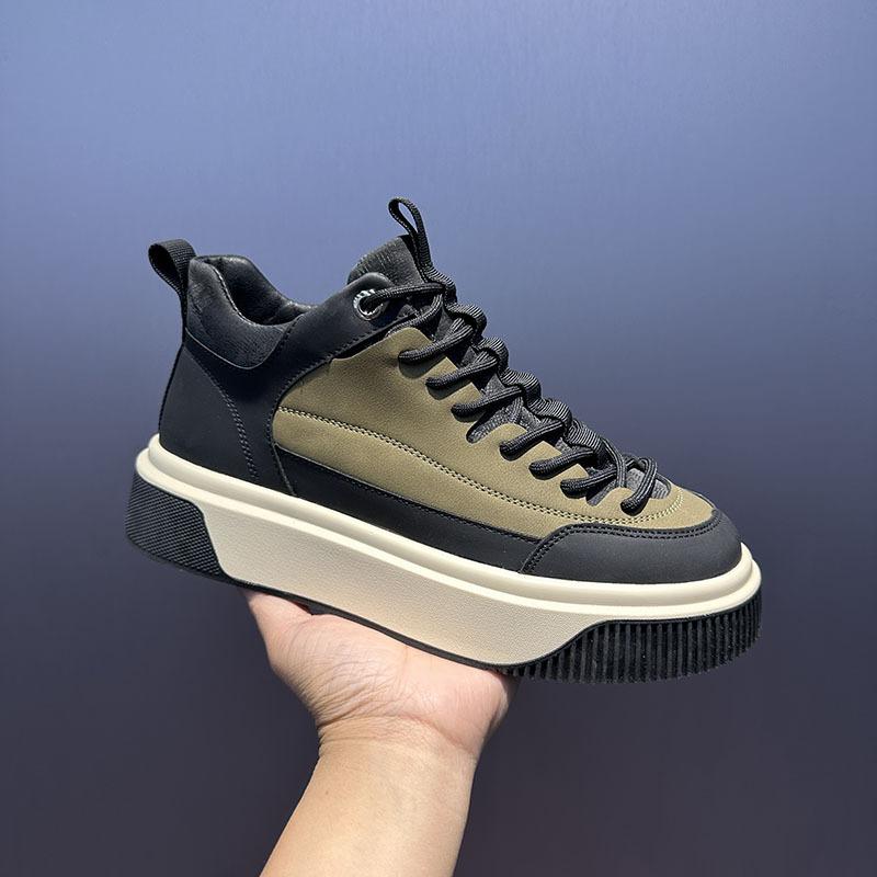 High-top board shoes New spring and autumn color matching trendy shoes Platform comfortable casual shoes qs